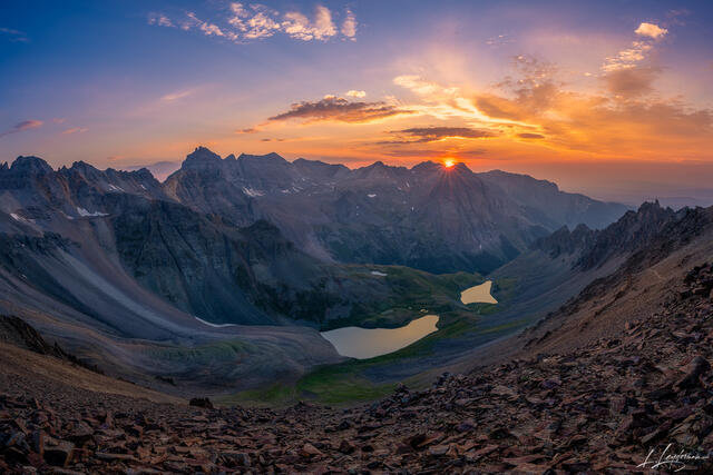 Sunset Over Blue Lakes