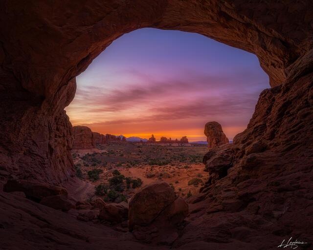 Looking Back through Double Arch