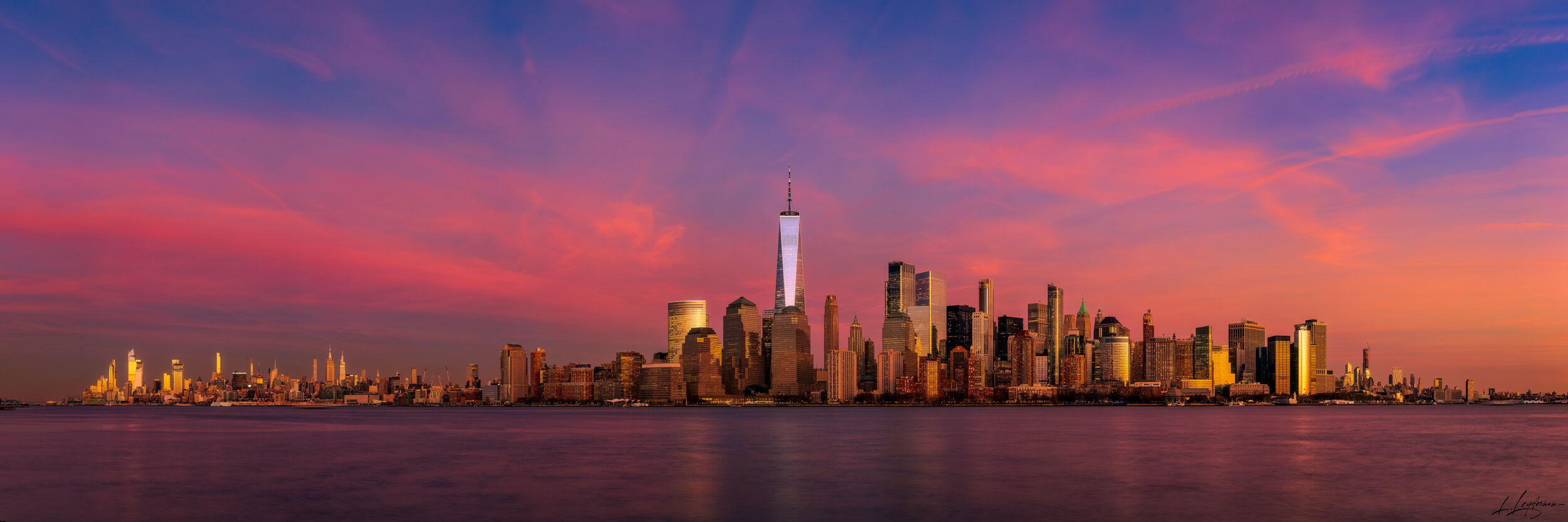 Pastel Sunrise over DT NYC From NJ